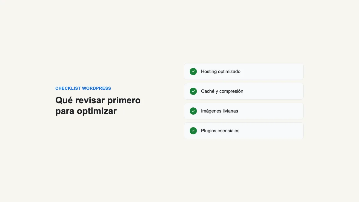 Checklist de optimización WordPress