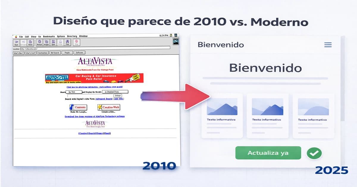 Diseños web que parecen de 2010