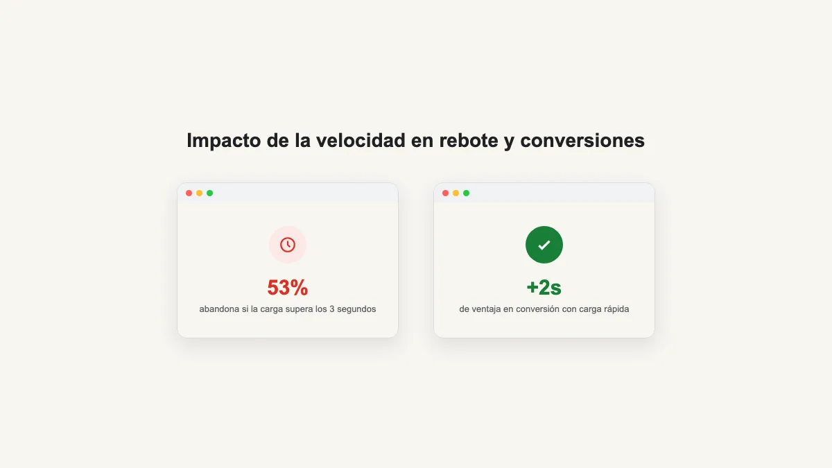 Impacto de la velocidad en rebote y conversiones