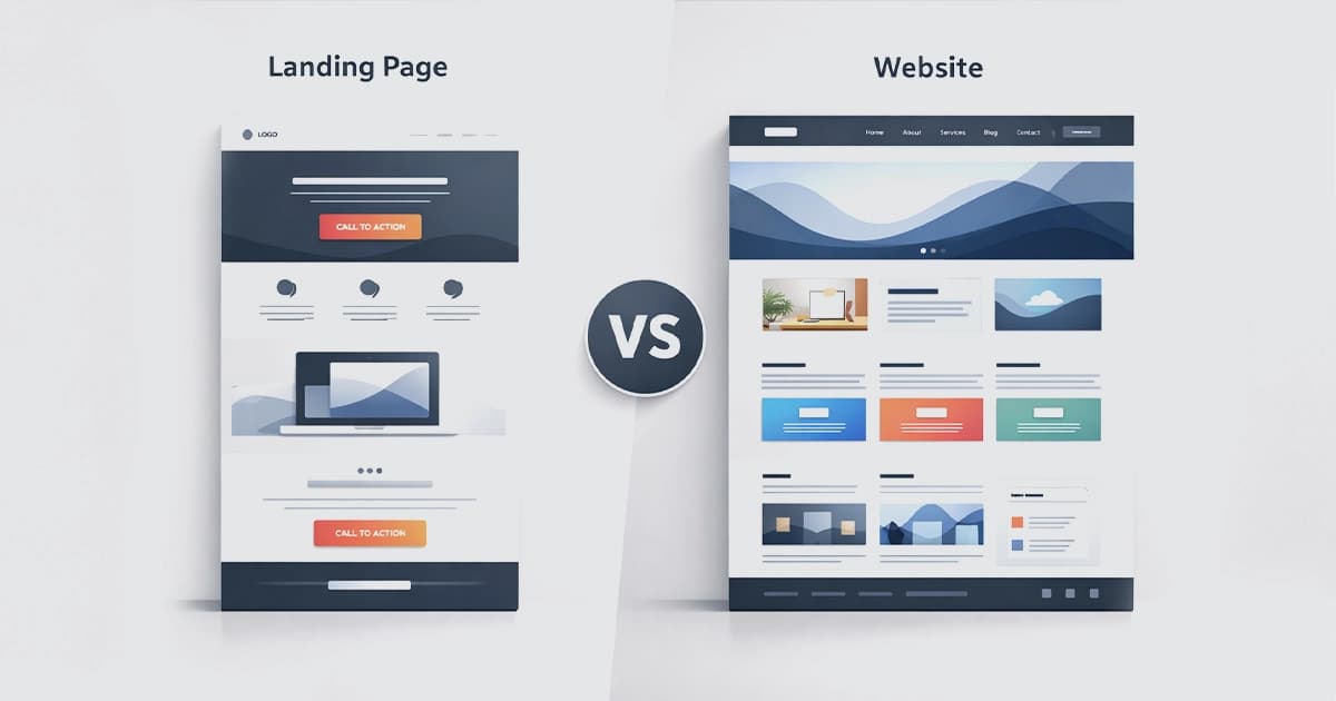 Landing page vs página web