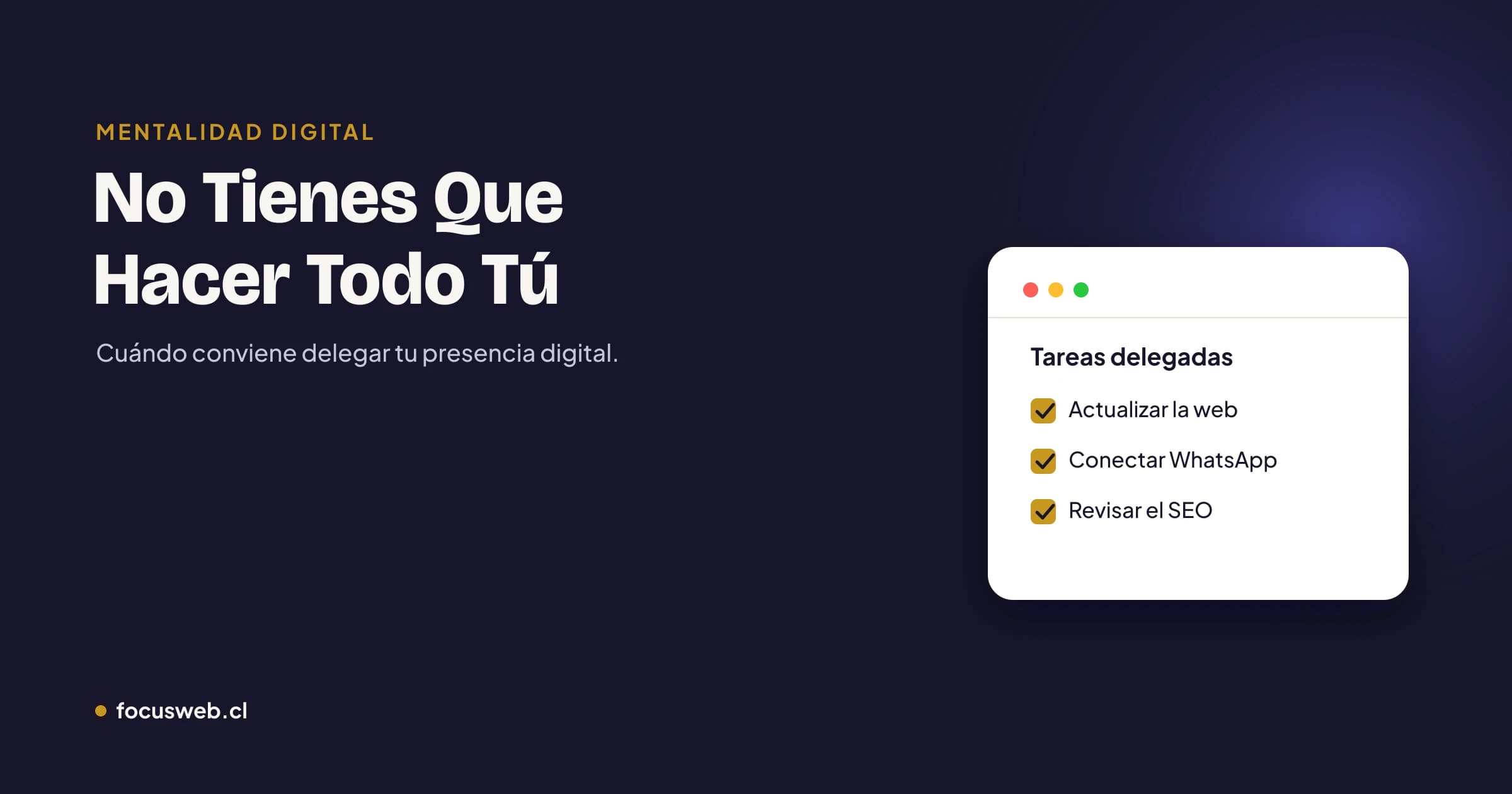 No tienes que hacer todo tú